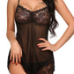 Solid mesh babydoll