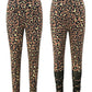 Leopard print stretch mesh leggings