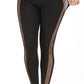 Solid color mesh see through yoga pants